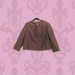 🌹VINTAGE🌹SILK COAT TWO TONE WINE RED/ GREEN IRIDESCENT UNDERTONES